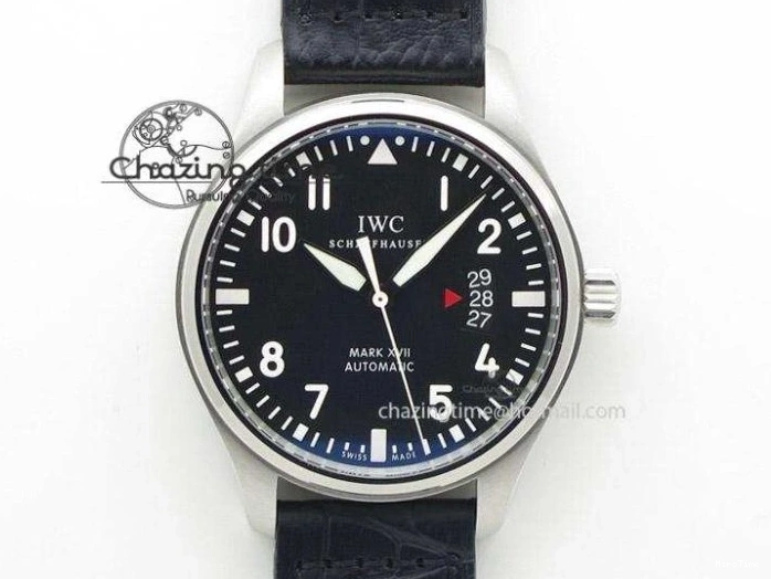 MIROTIME 0116 Breathable Da Vinci IW393402 SS ZF 1:1 Best Edition Blue Dial On Black Leather Strap A 7211